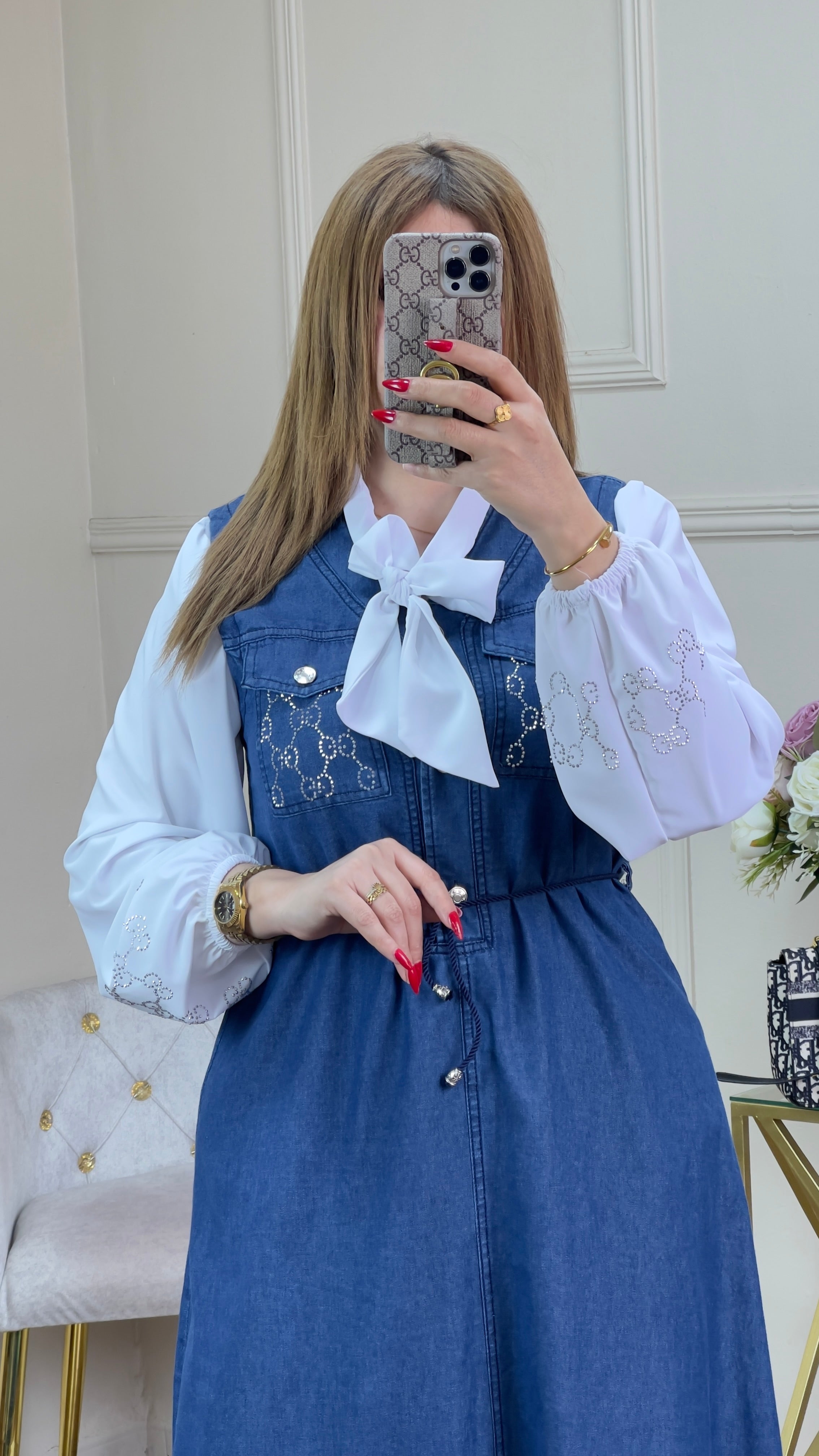 Robe En jeans avec chemise