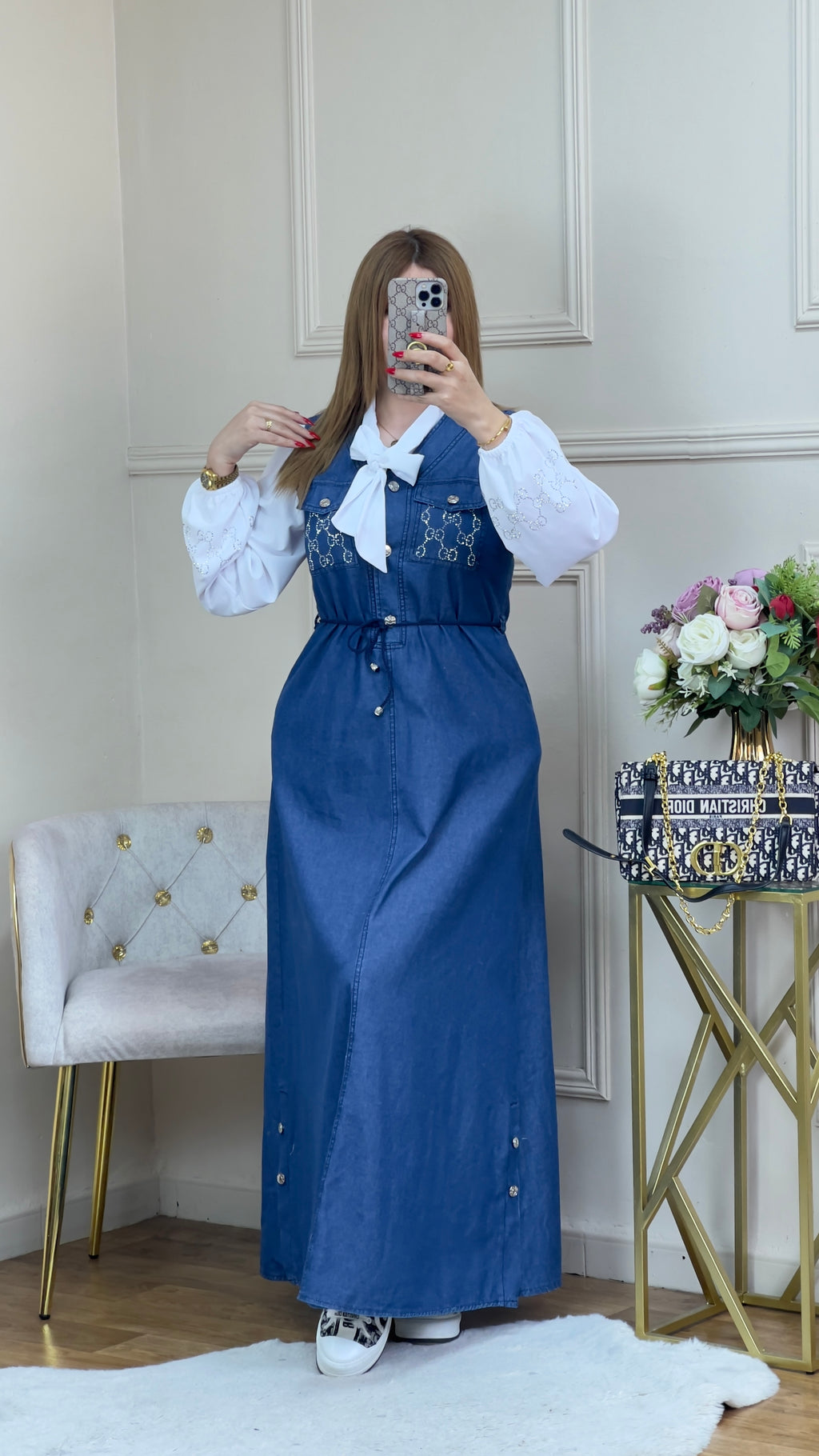 Robe En jeans avec chemise