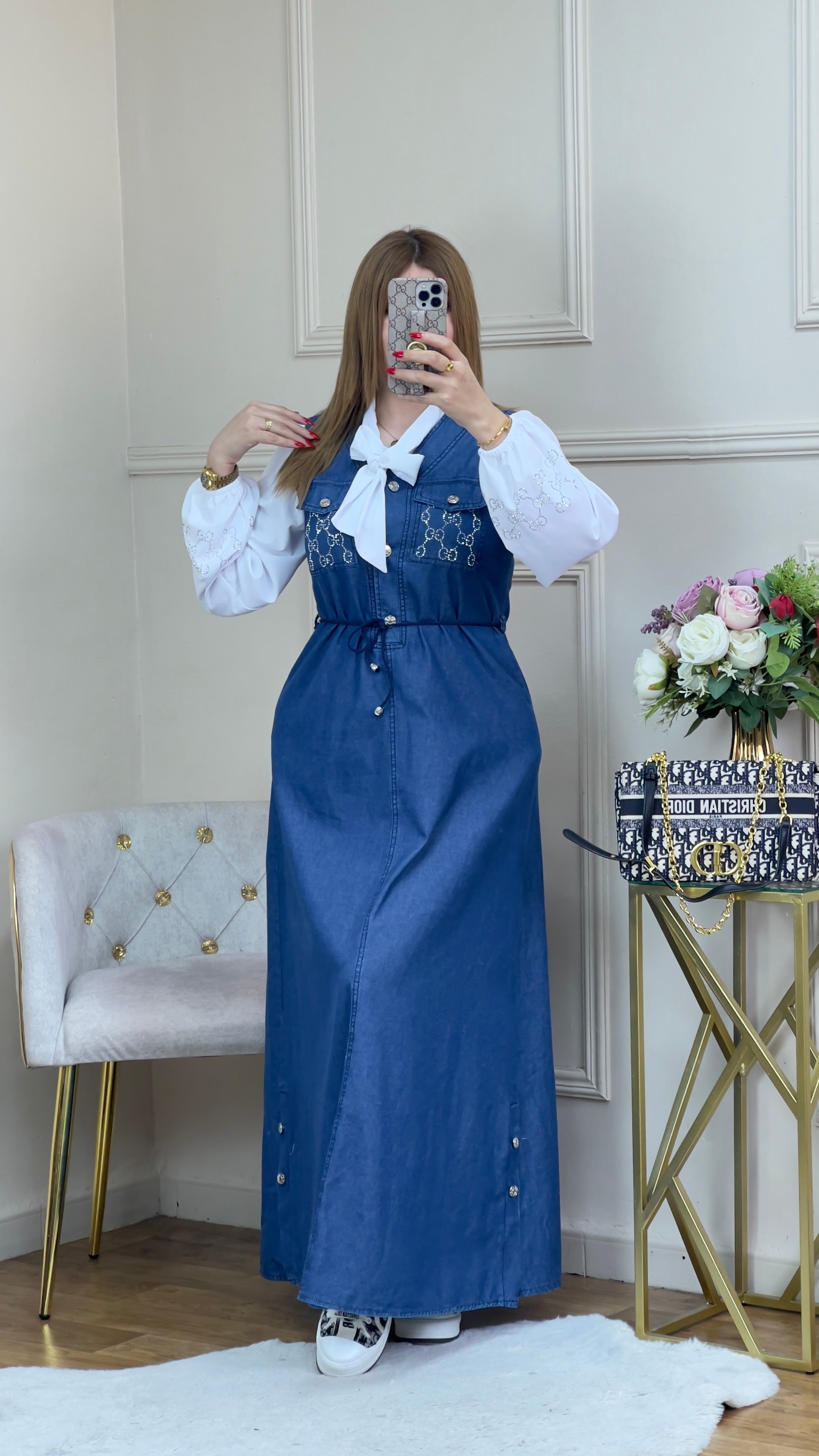 Robe En jeans avec chemise