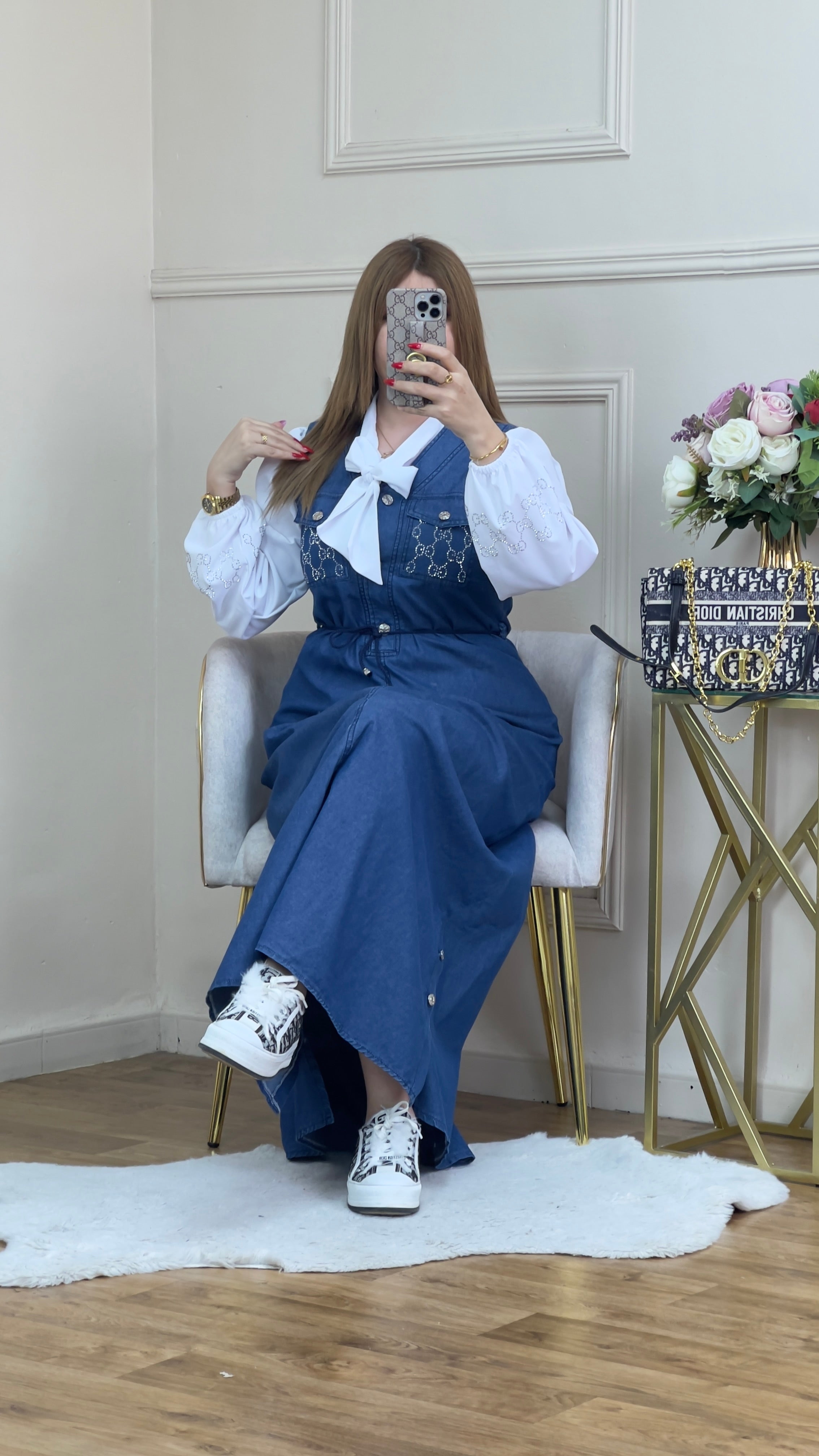 Robe En jeans avec chemise