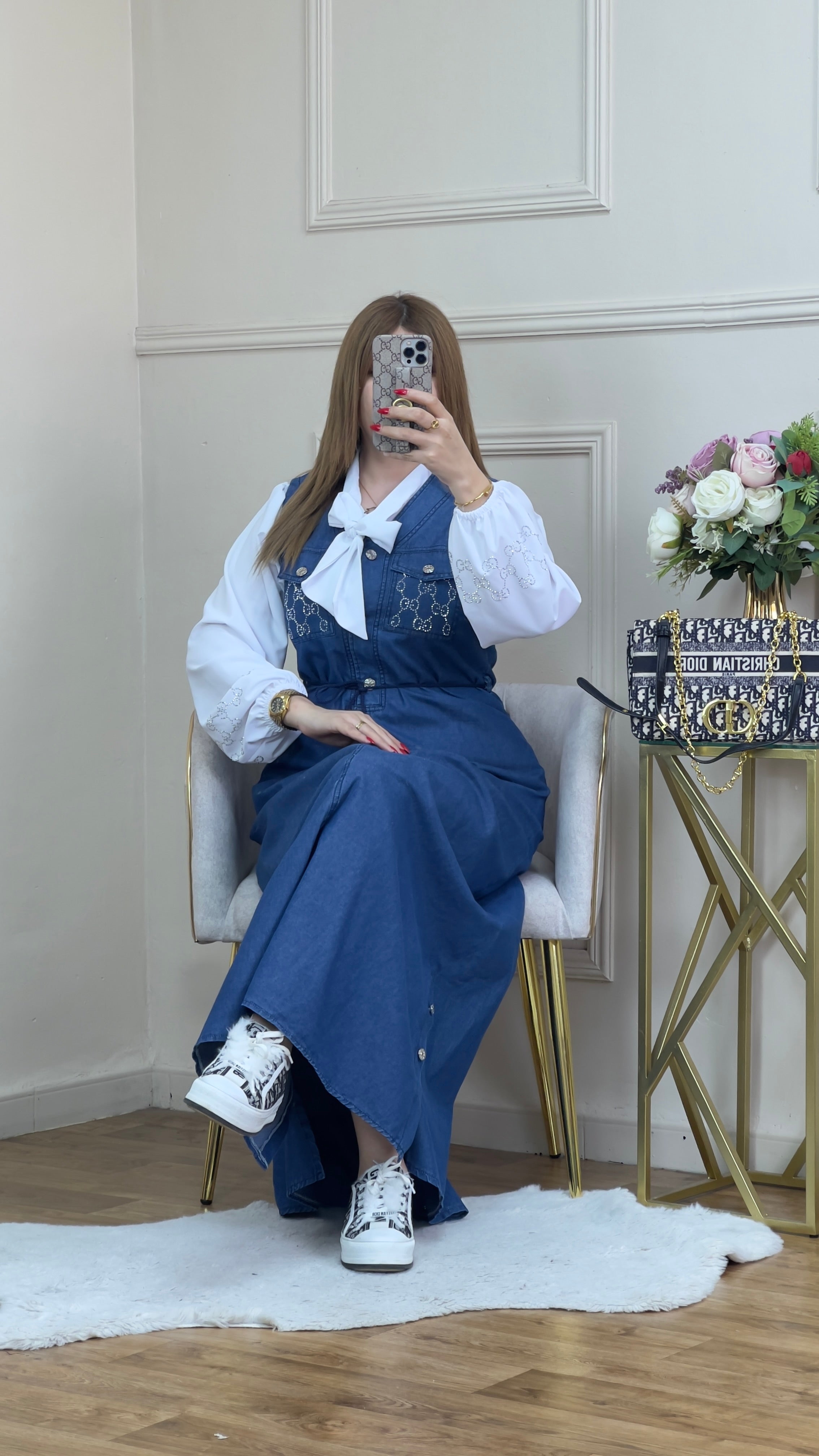 Robe En jeans avec chemise