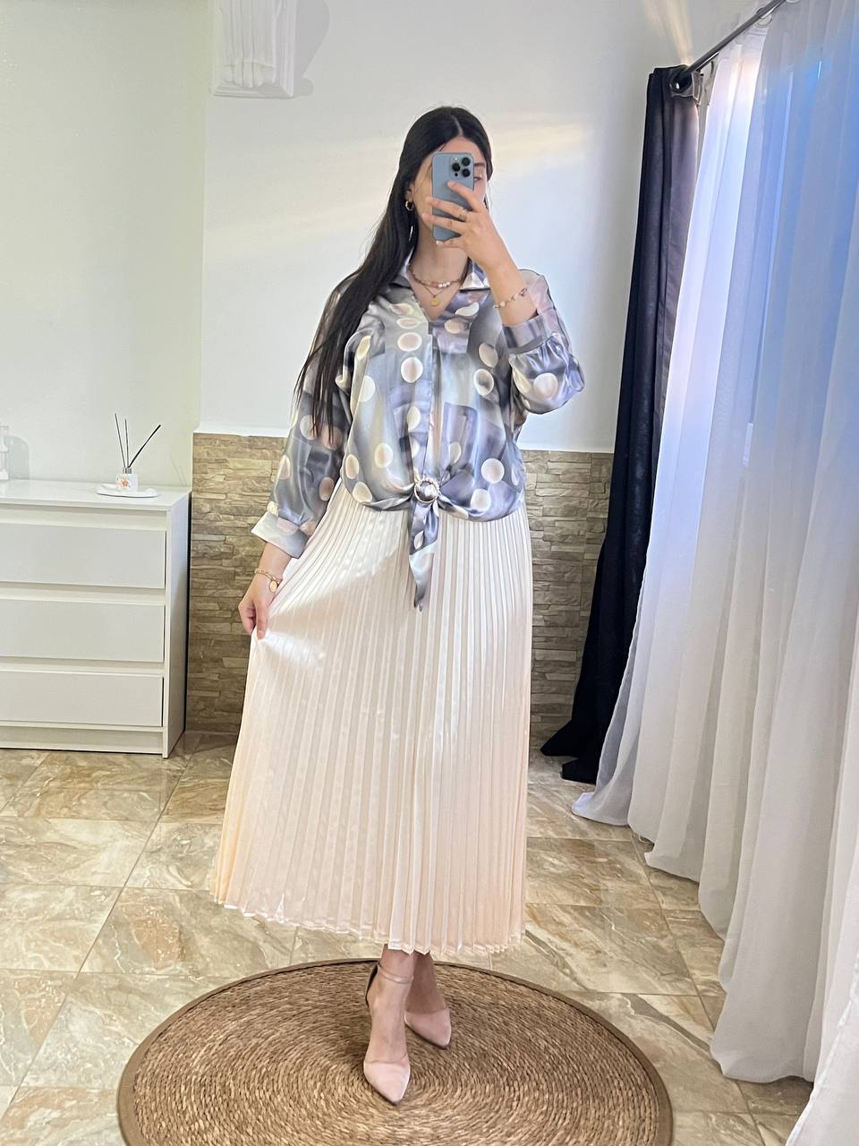 Ensemble Chemise Et Jupe Palissé - TopVetmentsDZ