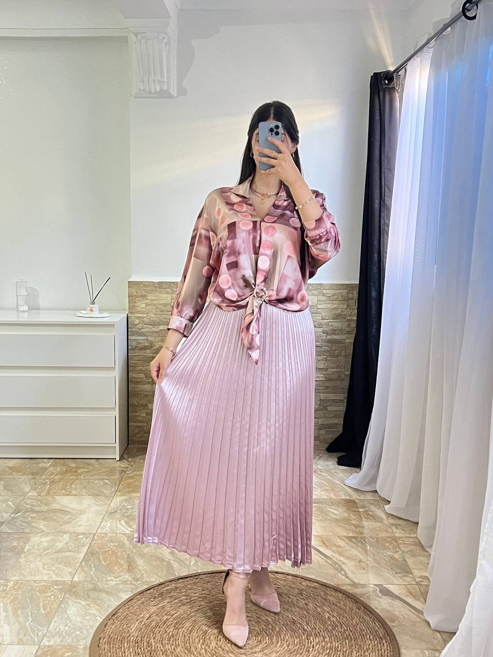 Ensemble Chemise Et Jupe Palissé - TopVetmentsDZ